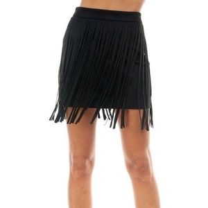 RARE - William B - Navy Blue Fringe Mini Skirt - S
